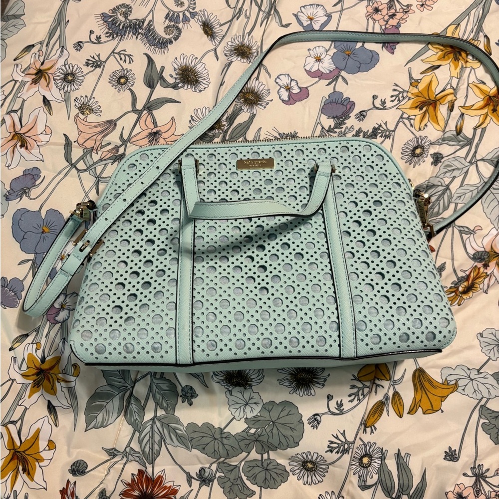 Kate Spade Women's Newbury Lane Caning Small Rachelle Satchel Bag Grace Blue